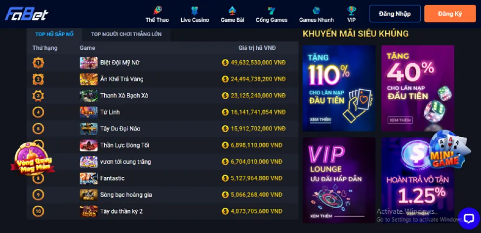 Khuyến mãi nạp lại hàng ngày e2betvip